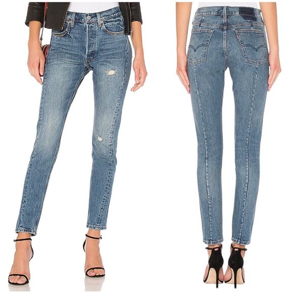 Levi’s Altered 501 Skinny Jeans in Moody Blues - Picture 1 of 12